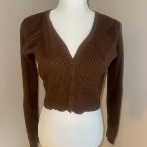 Brandy Melville Chocolate Button-Up Cardigan